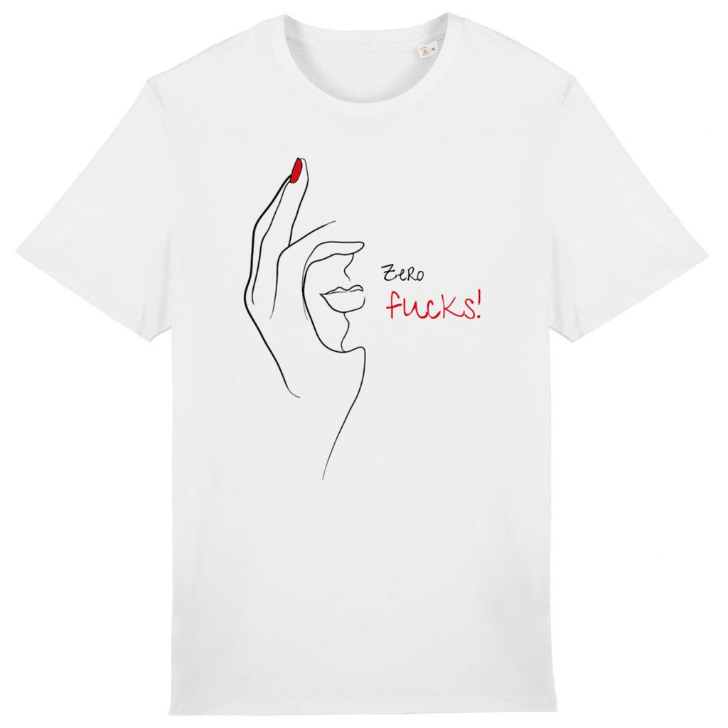 No Shit Shirts - Casual T-Shirt (Frontprint Large): Zero Fucks - Casual T-Shirts - basic