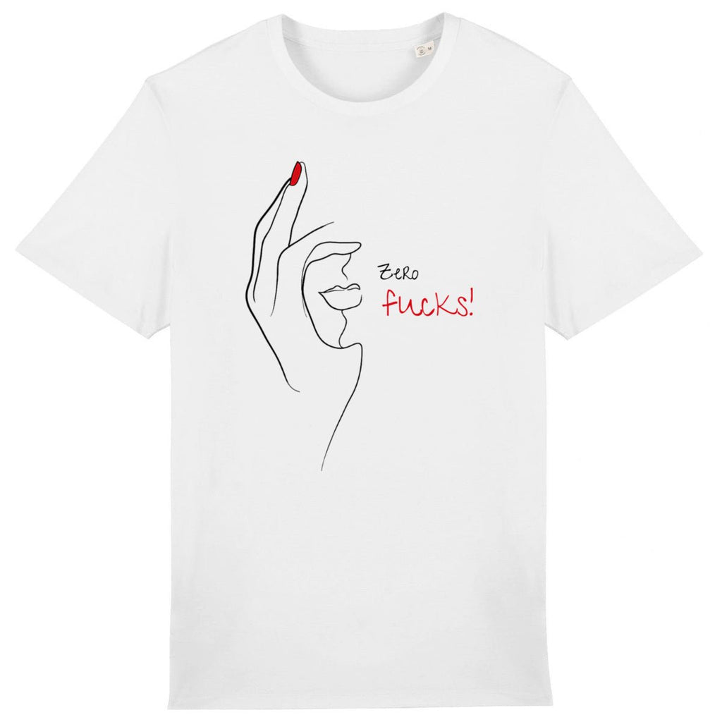No Shit Shirts - Casual T-Shirt (Frontprint Large): Zero Fucks - Casual T-Shirts - basic