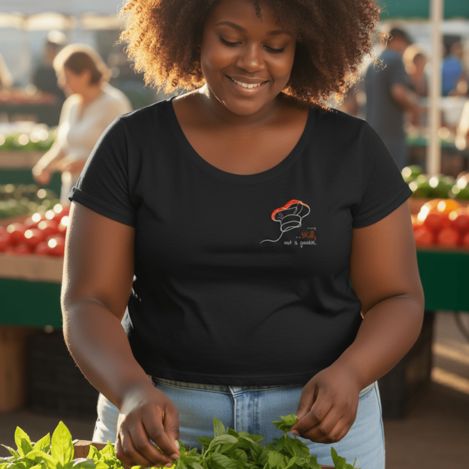 No Shit Shirts - Crop Shirt: Cooking is a skill, not a gender. - Crop Shirts - basic