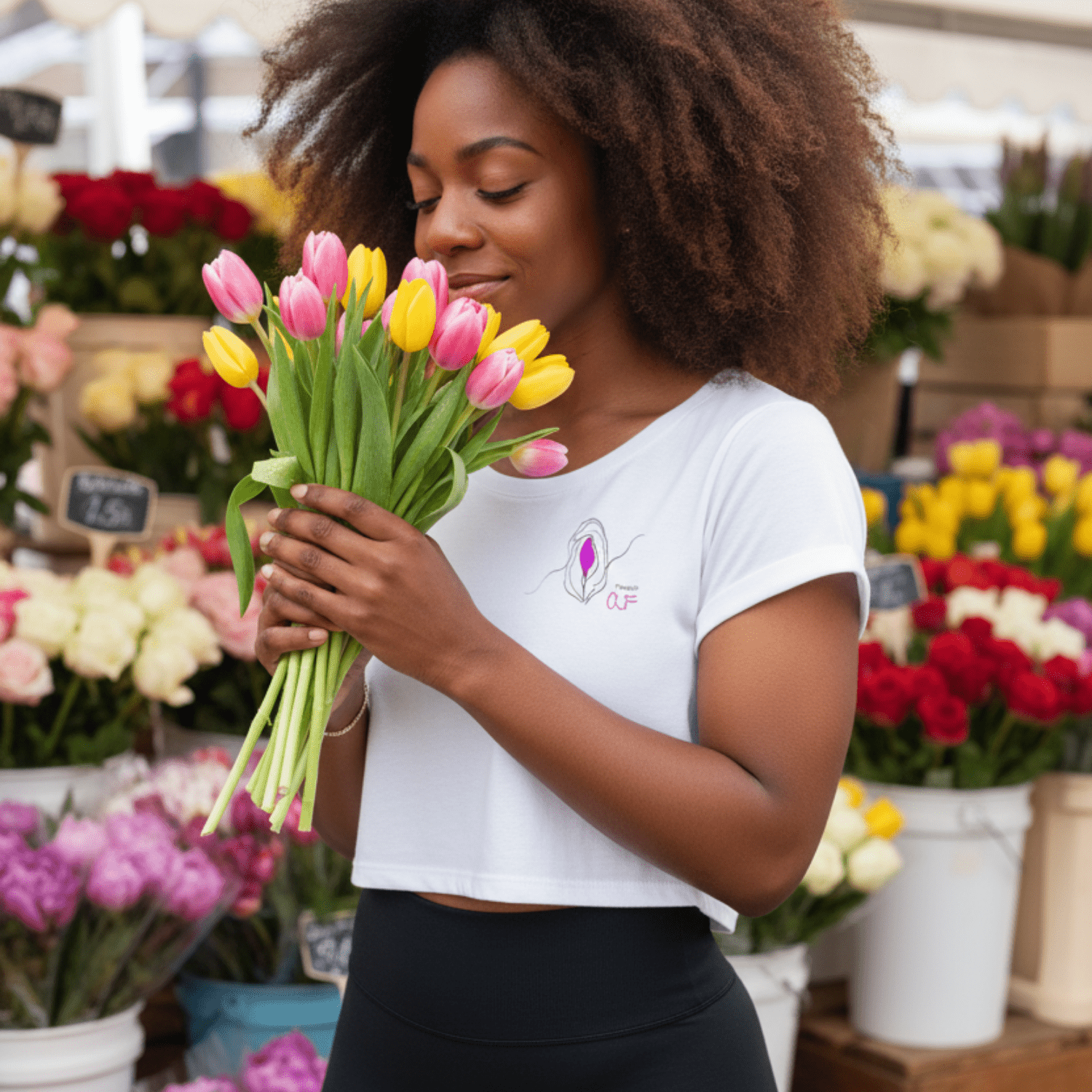 No Shit Shirts - Crop Shirt: Feminist AF - Crop Shirts - basic