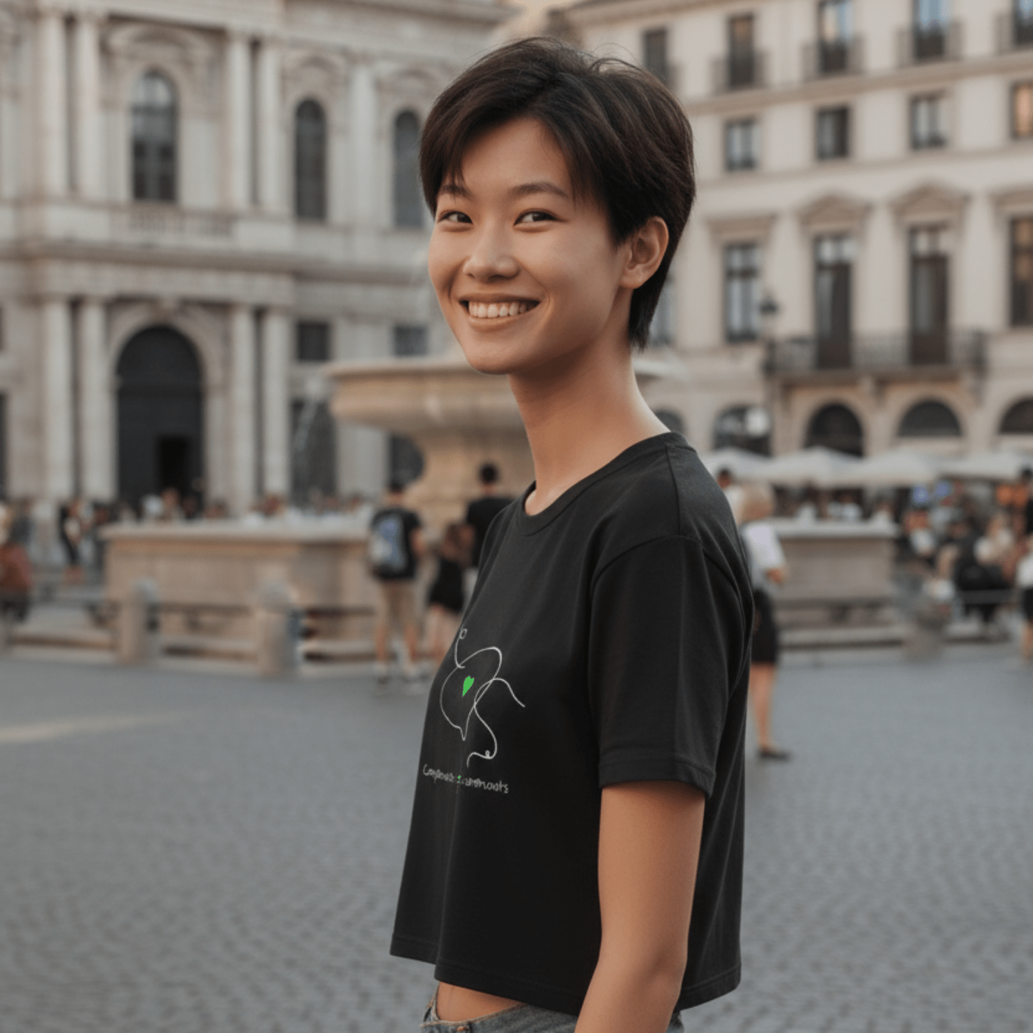 No Shit Shirts - Crop Shirt (Frontprint Large): Compliments ≠ comments. - Crop Shirts - basic