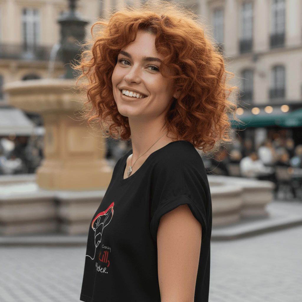 No Shit Shirts - Crop Shirt (Frontprint Large): Cooking is a skill, not a gender. - Crop Shirts - basic