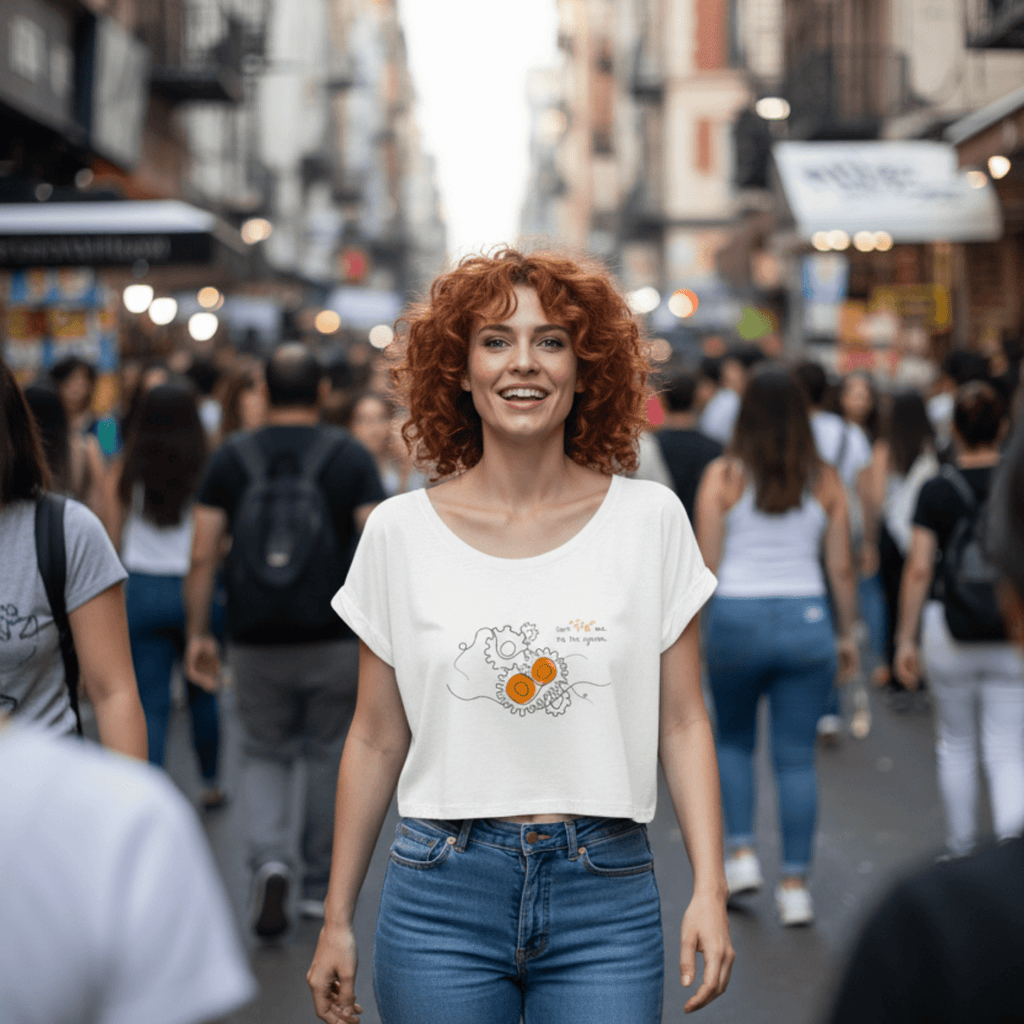 No Shit Shirts - Crop Shirt (Frontprint Large): Don’t “fix” me. Fix the system. - Crop Shirts - basic