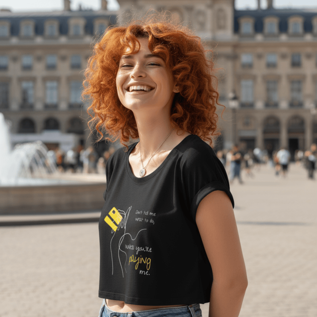 No Shit Shirts - Crop Shirt (Frontprint Large): Don’t tell me what to do, unless you’re paying me - Crop Shirts - basic