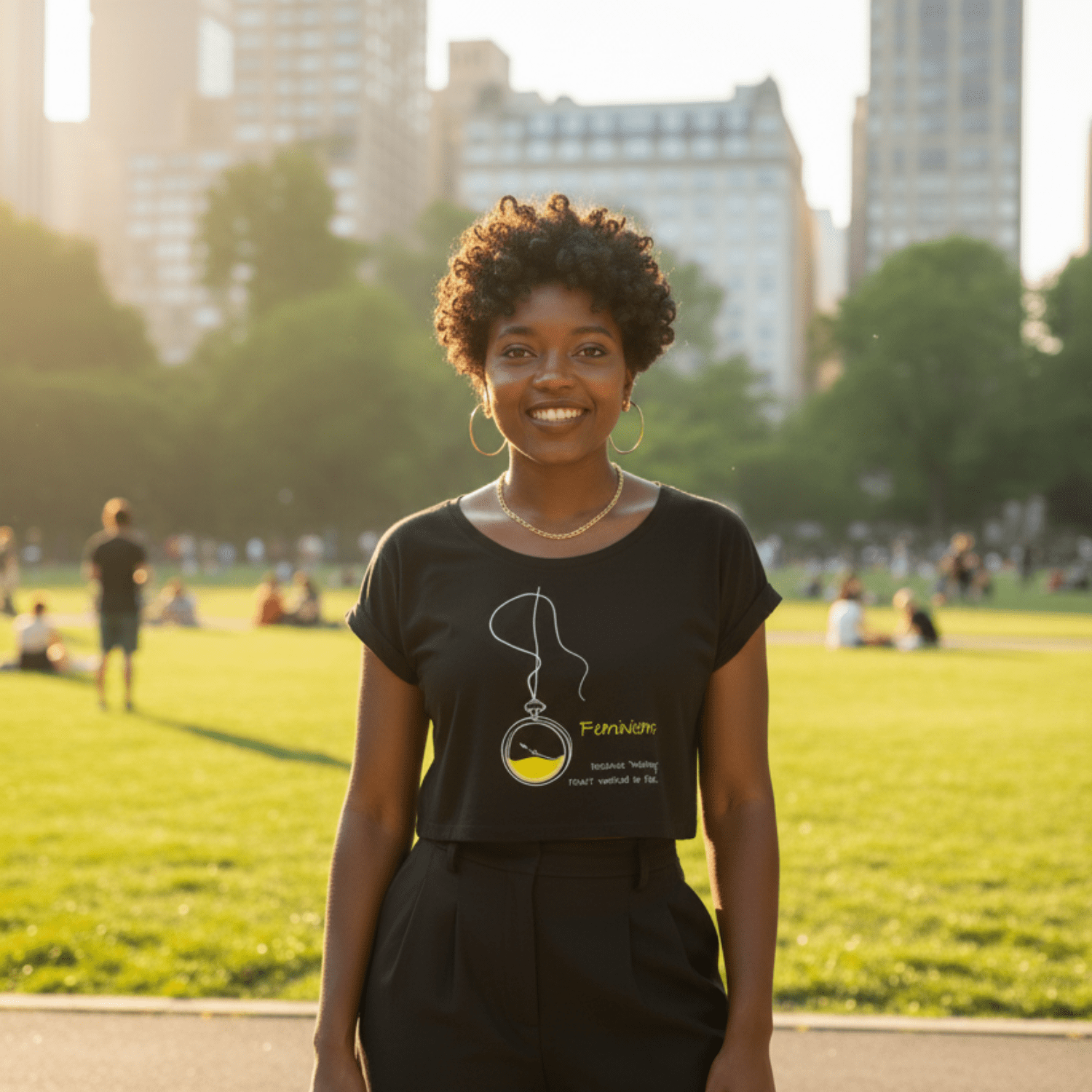 No Shit Shirts - Crop Shirt (Frontprint Large): Feminism: because “waiting” hasn’t worked so far - Crop Shirts - basic