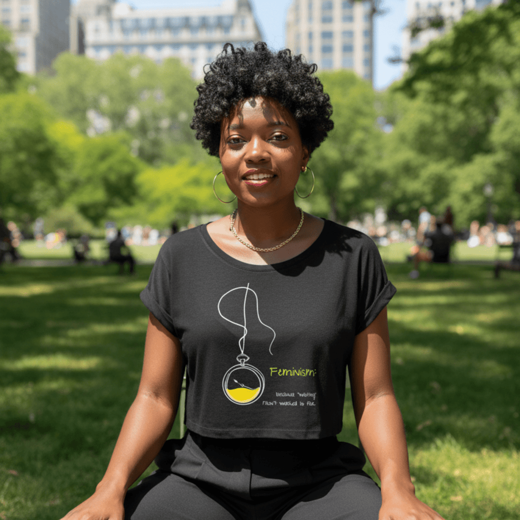 No Shit Shirts - Crop Shirt (Frontprint Large): Feminism: because “waiting” hasn’t worked so far - Crop Shirts - basic