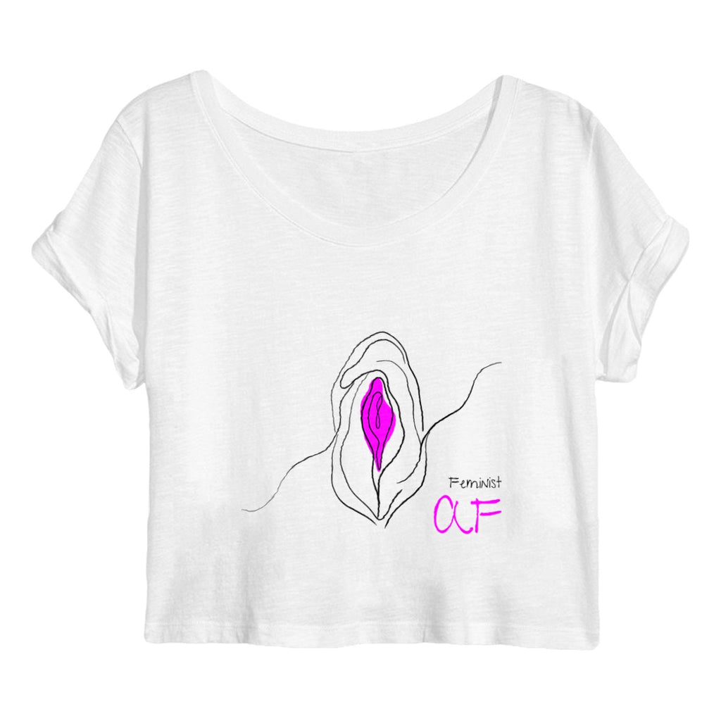No Shit Shirts - Crop Shirt (Frontprint Large): Feminist AF - Crop Shirts - basic
