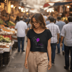 No Shit Shirts - Crop Shirt (Frontprint Large): Girls just wanna have fun(damental rights) - Crop Shirts - basic