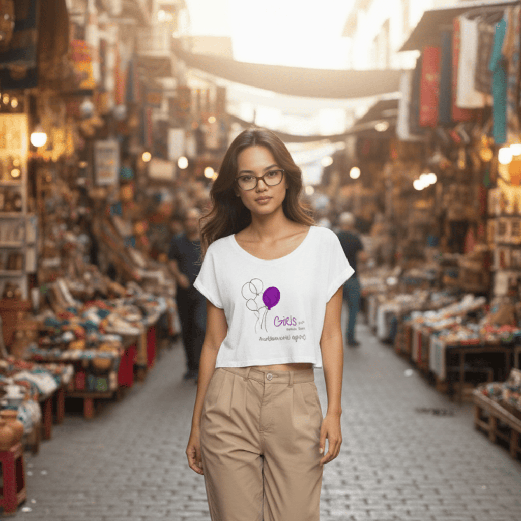 No Shit Shirts - Crop Shirt (Frontprint Large): Girls just wanna have fun(damental rights) - Crop Shirts - basic