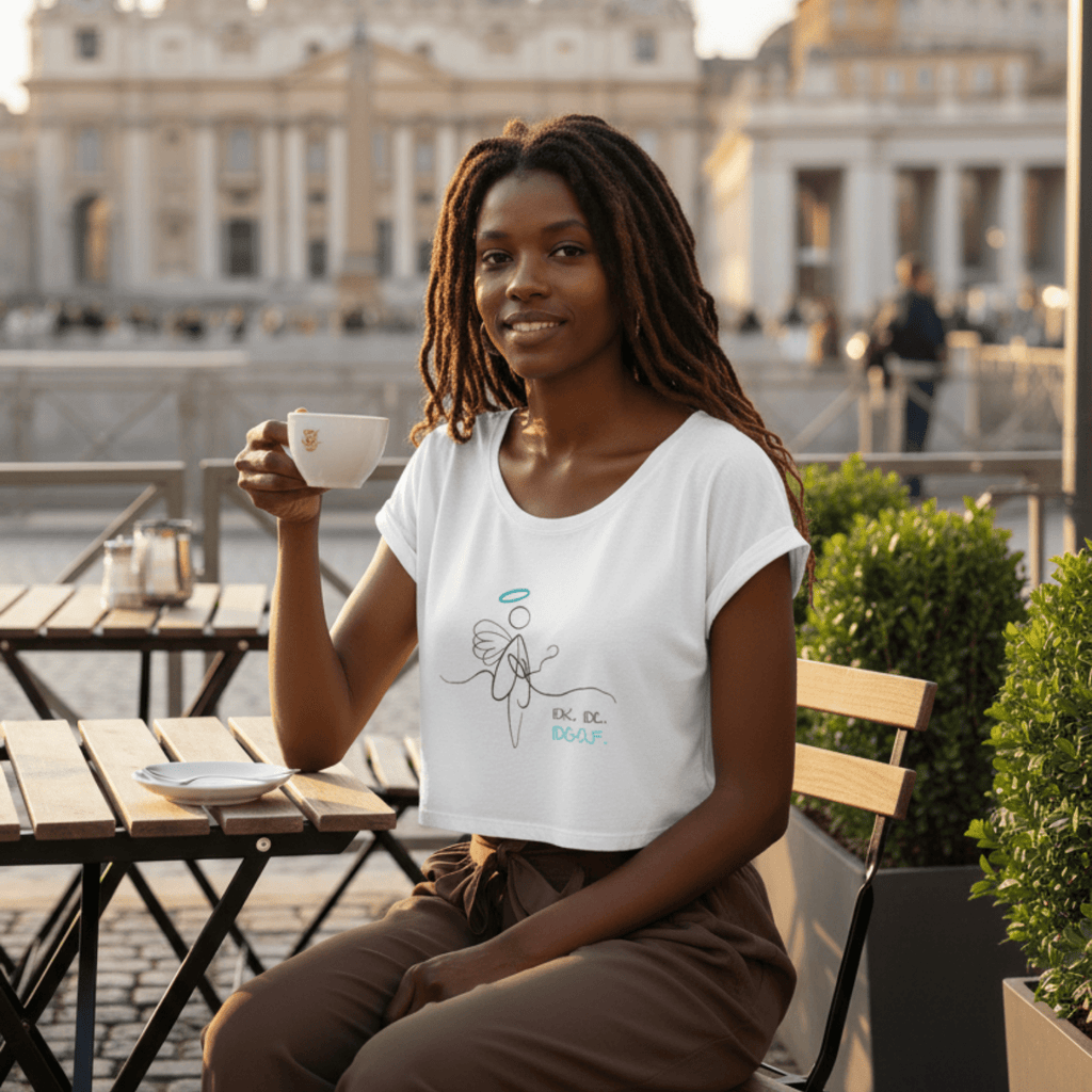 No Shit Shirts - Crop Shirt (Frontprint Large): IDK. IDC. IDGAF. - Crop Shirts - basic