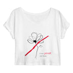 No Shit Shirts - Crop Shirt (Frontprint Large): I’ll take power over flowers - Crop Shirts - basic