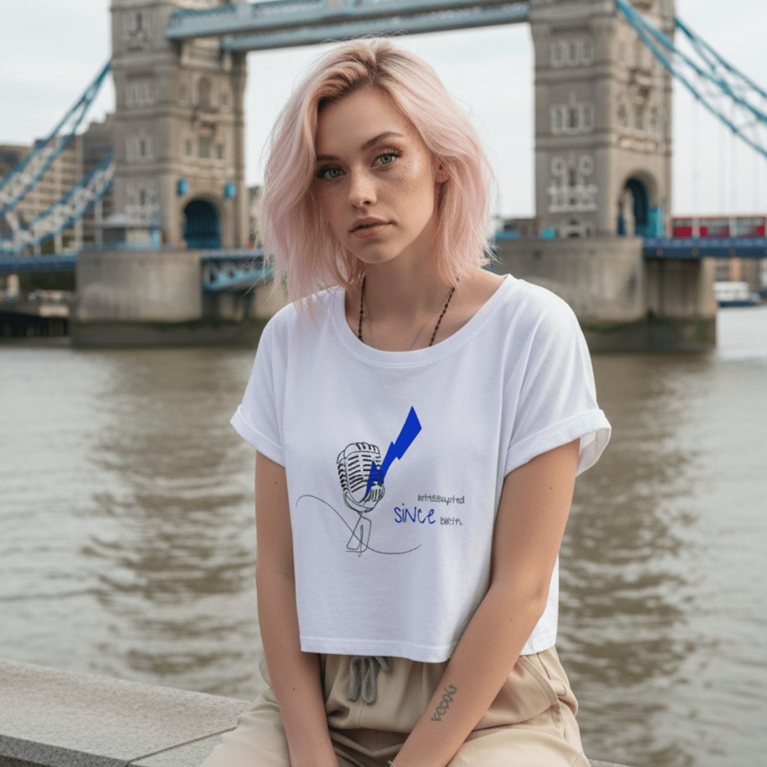 No Shit Shirts - Crop Shirt (Frontprint Large): Interrupted since birth. - Crop Shirts - basic