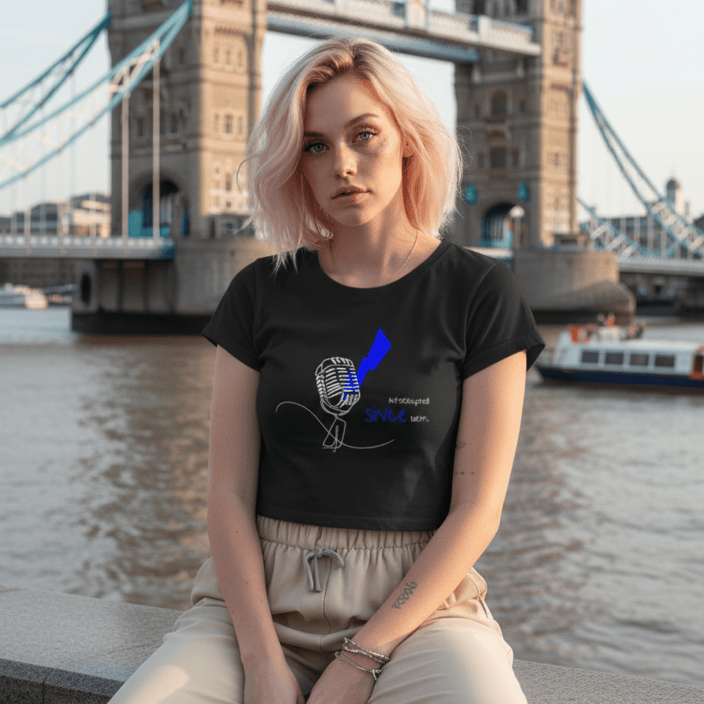 No Shit Shirts - Crop Shirt (Frontprint Large): Interrupted since birth. - Crop Shirts - basic