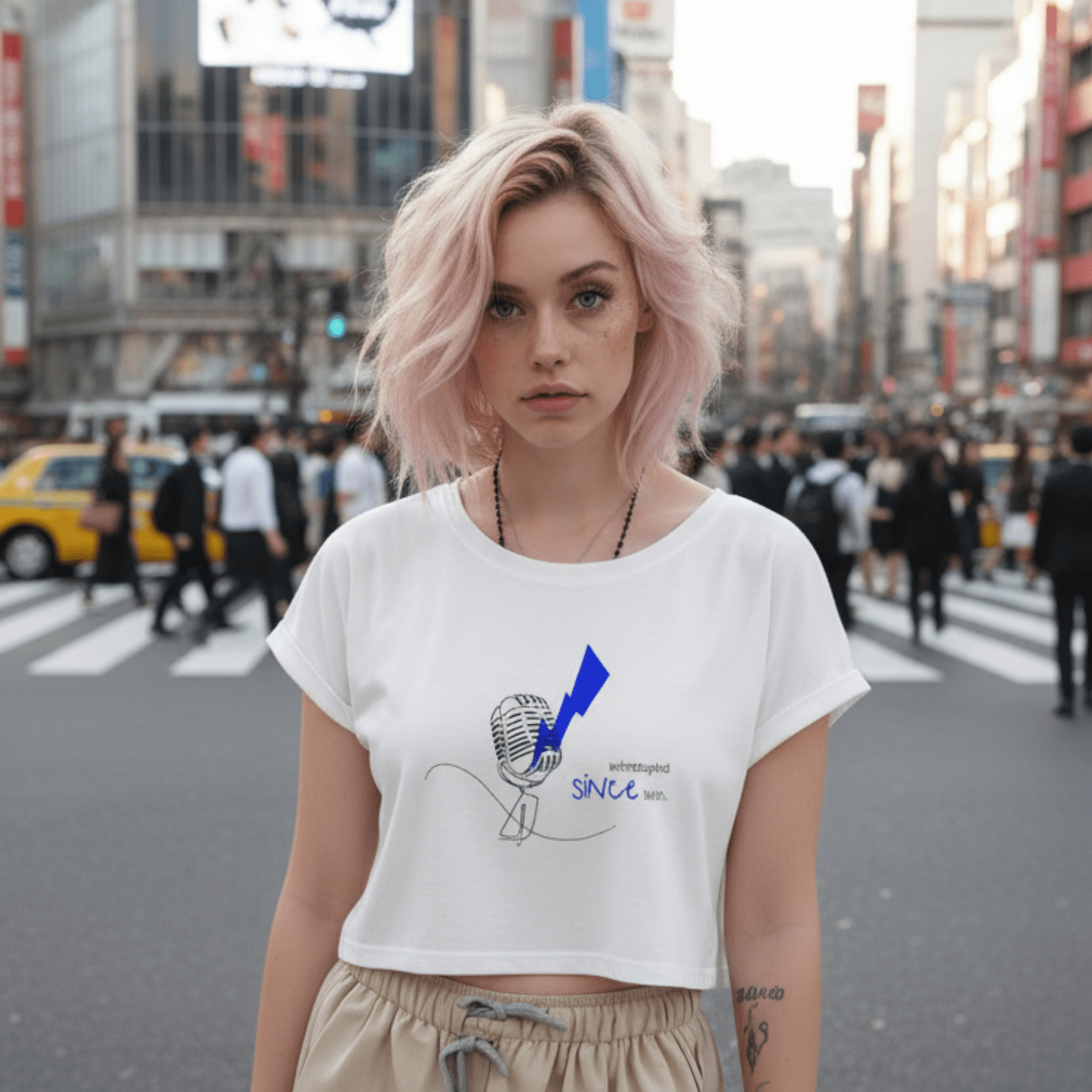 No Shit Shirts - Crop Shirt (Frontprint Large): Interrupted since birth. - Crop Shirts - basic