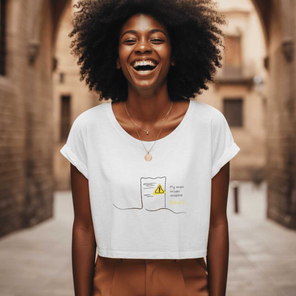 No Shit Shirts - Crop Shirt (Frontprint Large): My invoice includes unsolicited advice. - Crop Shirts - basic