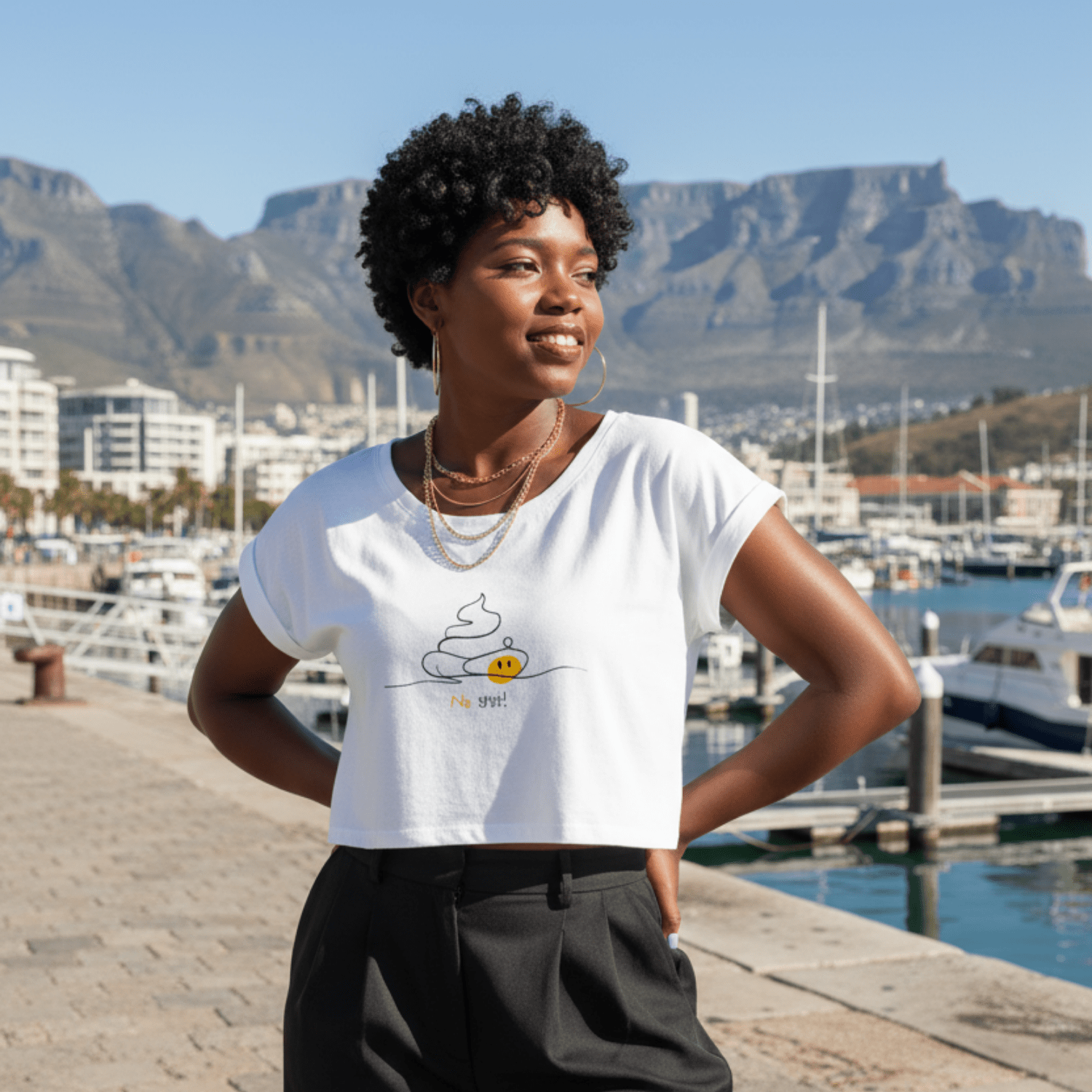 No Shit Shirts - Crop Shirt (Frontprint Large): No Shit! - Crop Shirts - basic