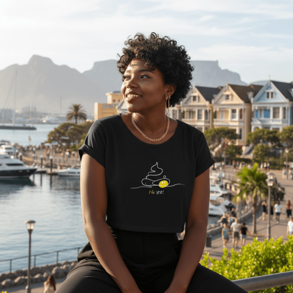 No Shit Shirts - Crop Shirt (Frontprint Large): No Shit! - Crop Shirts - basic