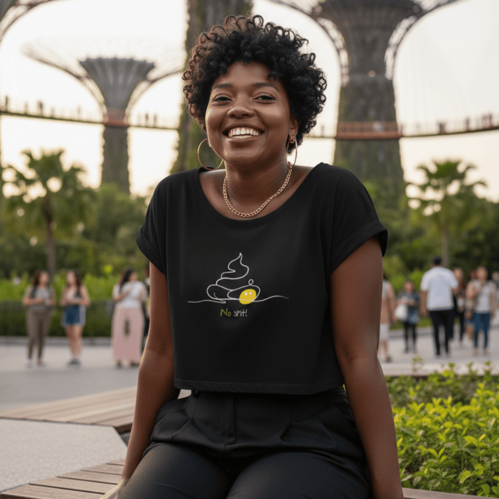 No Shit Shirts - Crop Shirt (Frontprint Large): No Shit! - Crop Shirts - basic