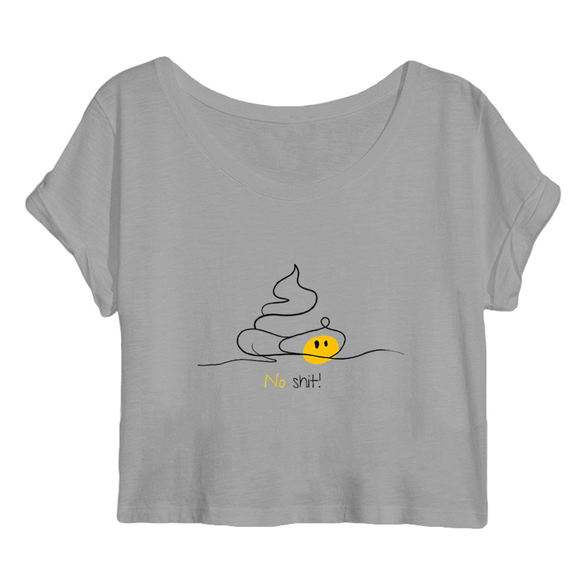 No Shit Shirts - Crop Shirt (Frontprint Large): No Shit! - Crop Shirts - basic