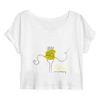 No Shit Shirts - Crop Shirt (Frontprint Large): Pasta, not patriarchy - Crop Shirts - basic