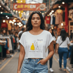 No Shit Shirts - Crop Shirt (Frontprint Large): Same job. Same hours. Less pay. Guess who? - Crop Shirts - basic