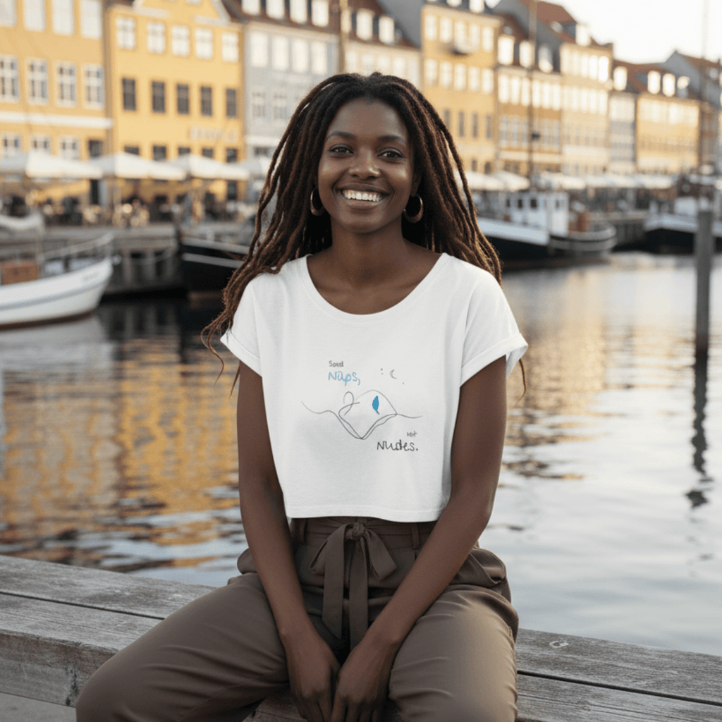 No Shit Shirts - Crop Shirt (Frontprint Large): Send Naps, Not Nudes - Body & Autonomy & Sexism - basic