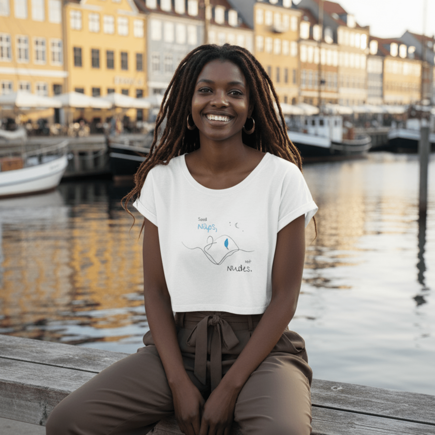 No Shit Shirts - Crop Shirt (Frontprint Large): Send Naps, Not Nudes - Body & Autonomy & Sexism - basic