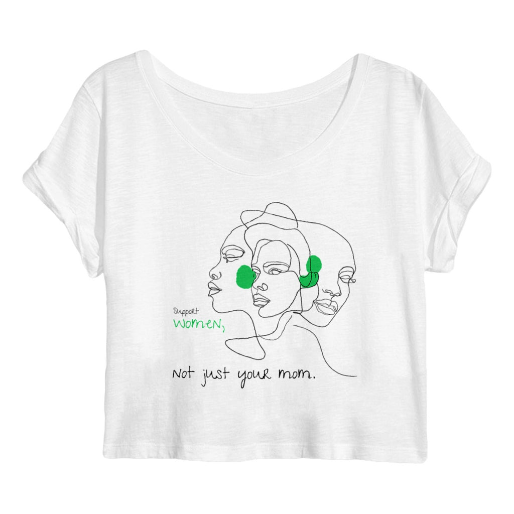 No Shit Shirts - Crop Shirt (Frontprint Large): Support women. Not just your mom - Crop Shirts - basic