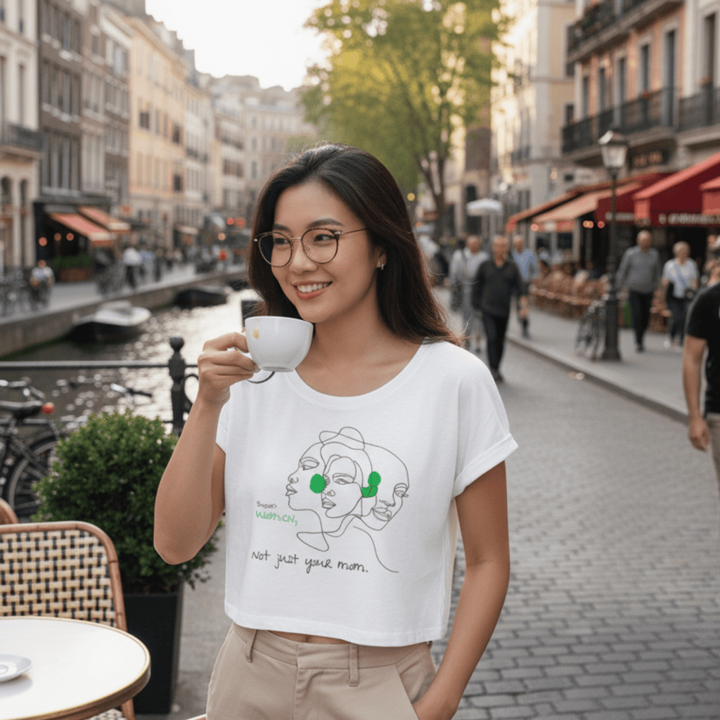 No Shit Shirts - Crop Shirt (Frontprint Large): Support women. Not just your mom - Crop Shirts - basic