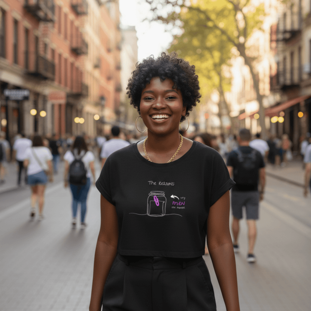 No Shit Shirts - Crop Shirt (Frontprint Large): The reasons why men are superior: - Crop Shirts - basic