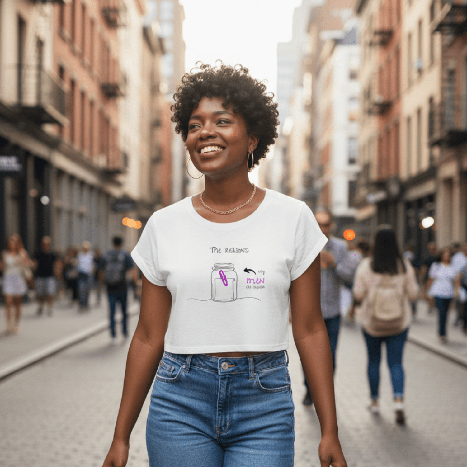 No Shit Shirts - Crop Shirt (Frontprint Large): The reasons why men are superior: - Crop Shirts - basic