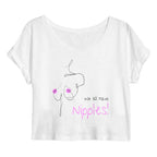 No Shit Shirts - Crop Shirt (Frontprint Large): We all have nipples! - Body & Autonomy & Sexism - basic