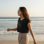 No Shit Shirts - Crop Shirt (Frontprint Large): Zero Fucks - Crop Shirts - basic