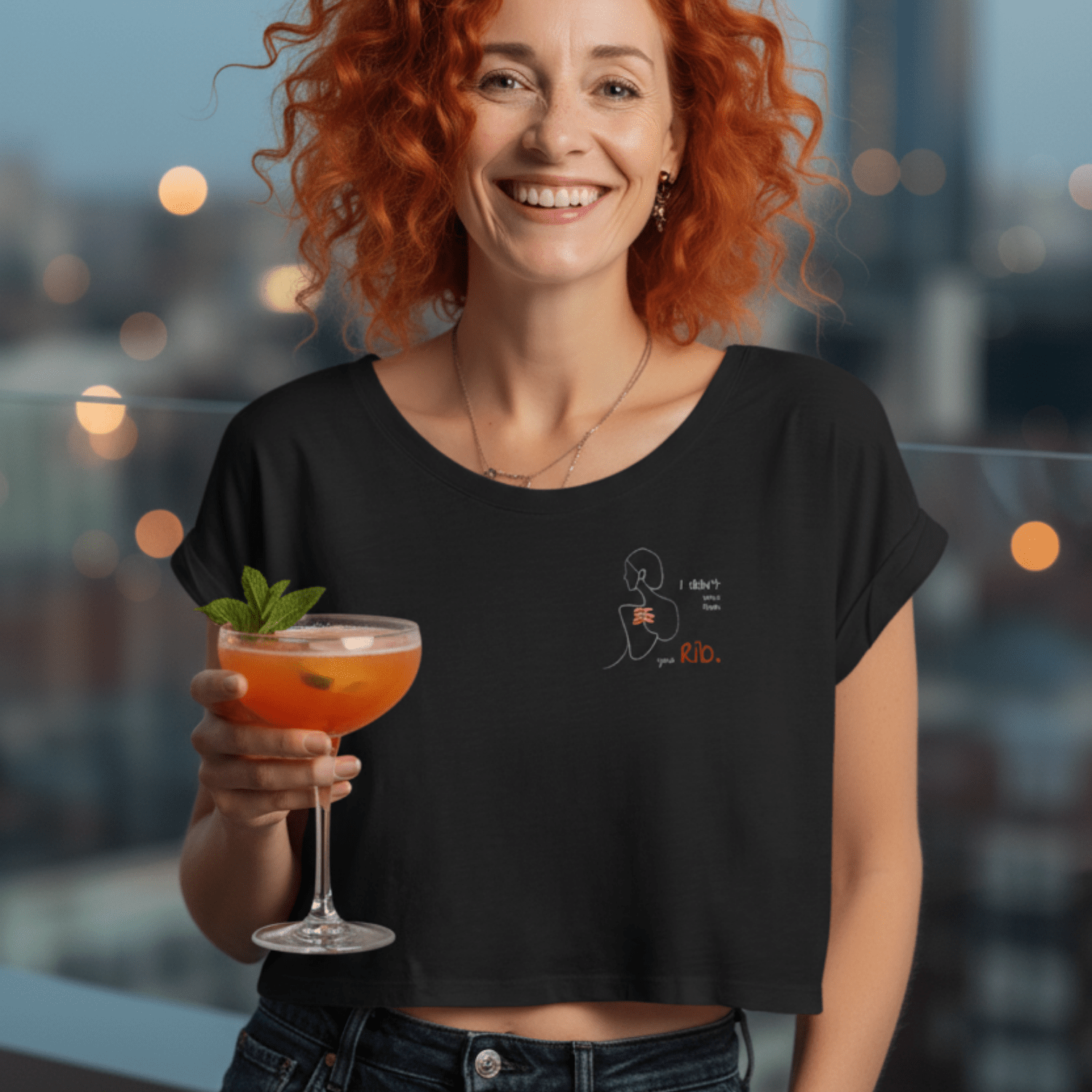 No Shit Shirts - Crop Shirt: I didn’t come from your rib. - Body & Autonomy & Sexism - basic