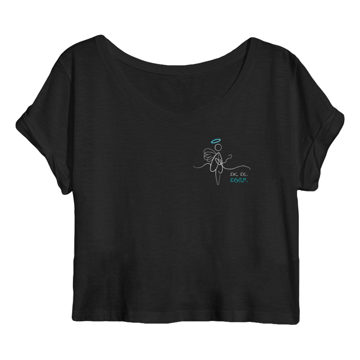 No Shit Shirts - Crop Shirt: IDK. IDC. IDGAF. - Crop Shirts - basic