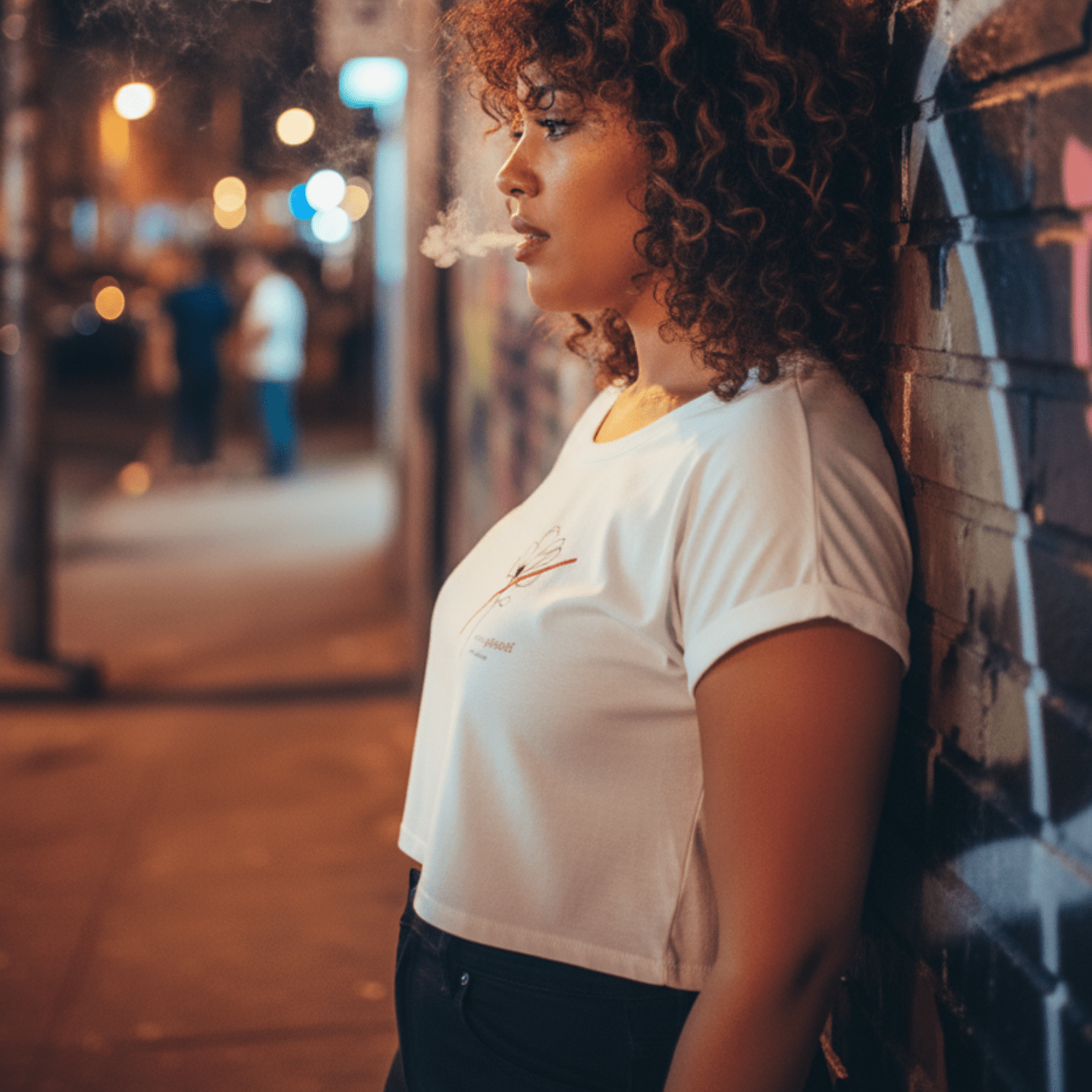 No Shit Shirts - Crop Shirt: I’ll take power over flowers - Crop Shirts - basic