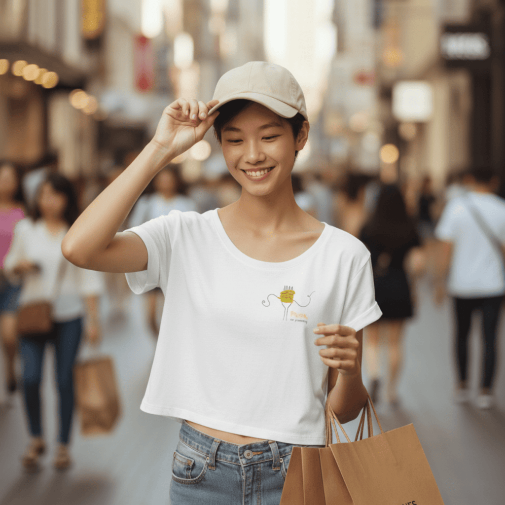 No Shit Shirts - Crop Shirt: Pasta, not patriarchy - Crop Shirts - basic