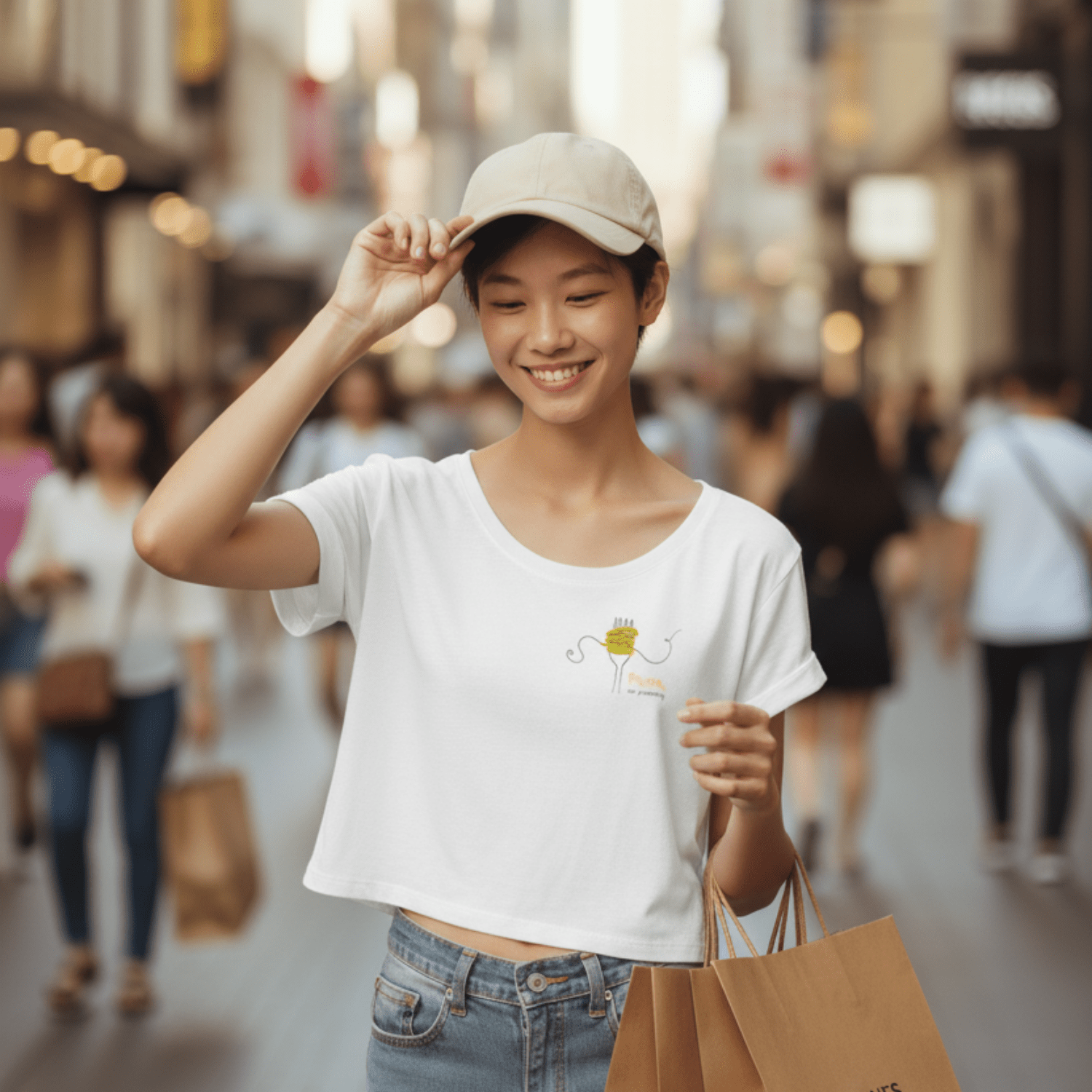 No Shit Shirts - Crop Shirt: Pasta, not patriarchy - Crop Shirts - basic