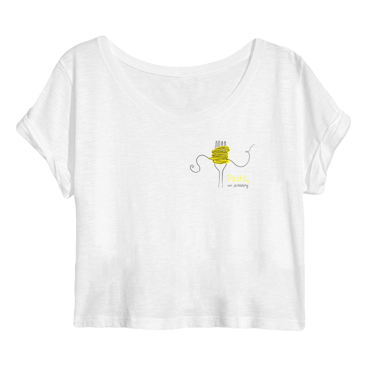 No Shit Shirts - Crop Shirt: Pasta, not patriarchy - Crop Shirts - basic