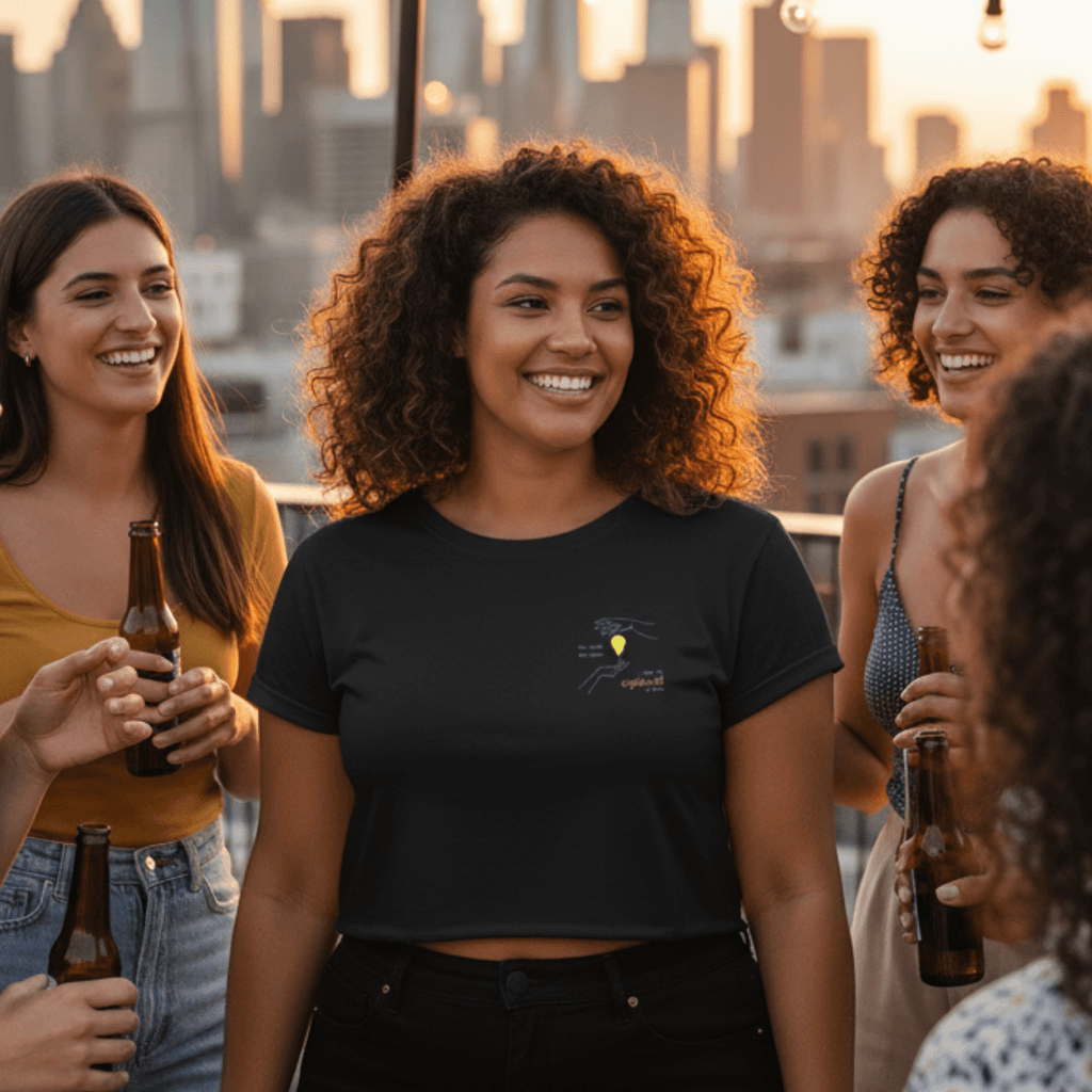 No Shit Shirts - Crop Shirt: She knew she could, but he explained it first. - Crop Shirts - basic