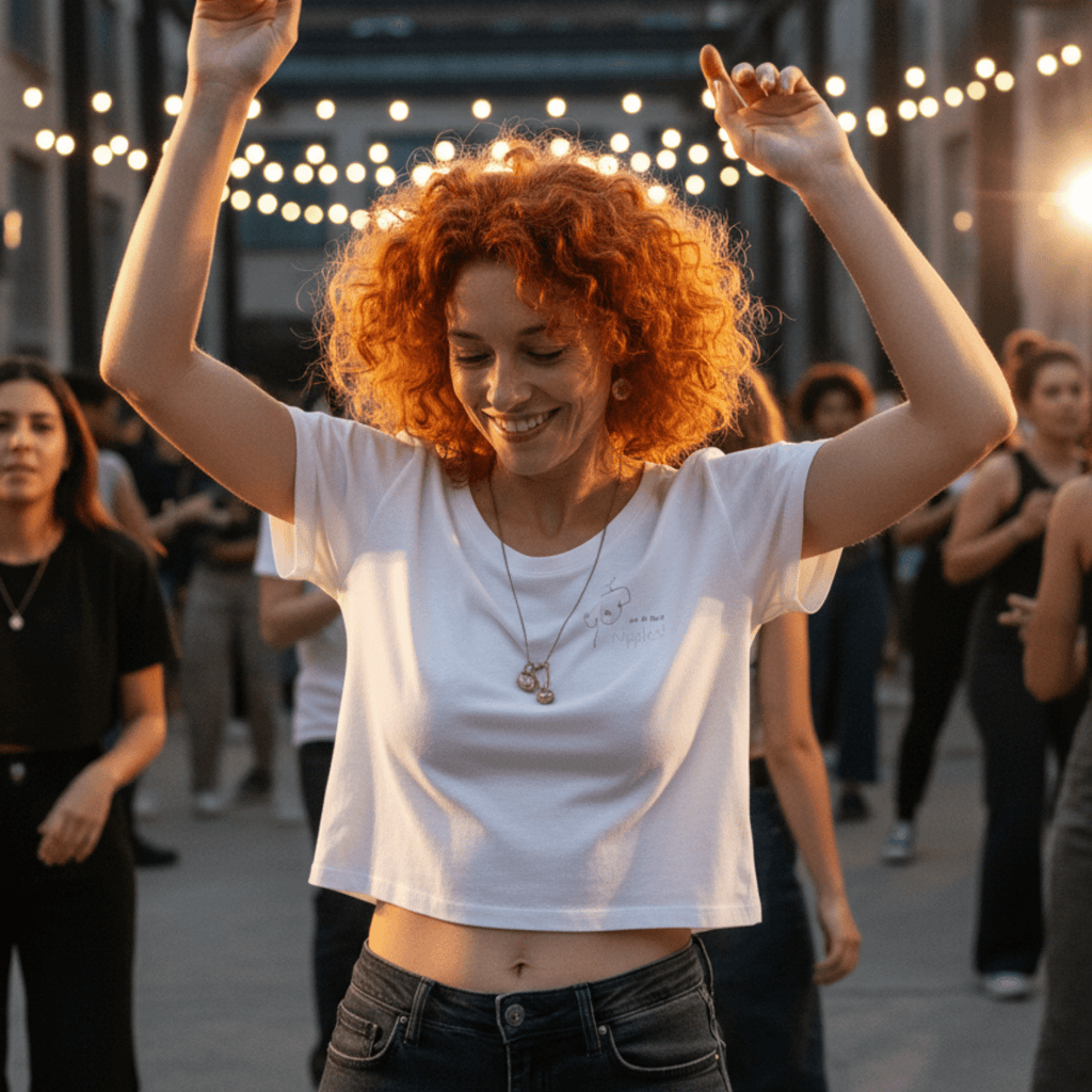 No Shit Shirts - Crop Shirt: We all have nipples! - Body & Autonomy & Sexism - basic