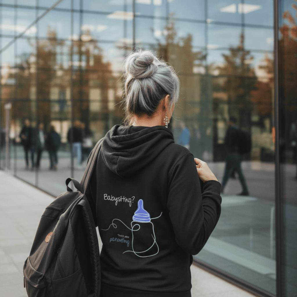 No Shit Shirts - Hoodie (Backprint): Babysitting? That’s called parenting! - Gender Roles - basic