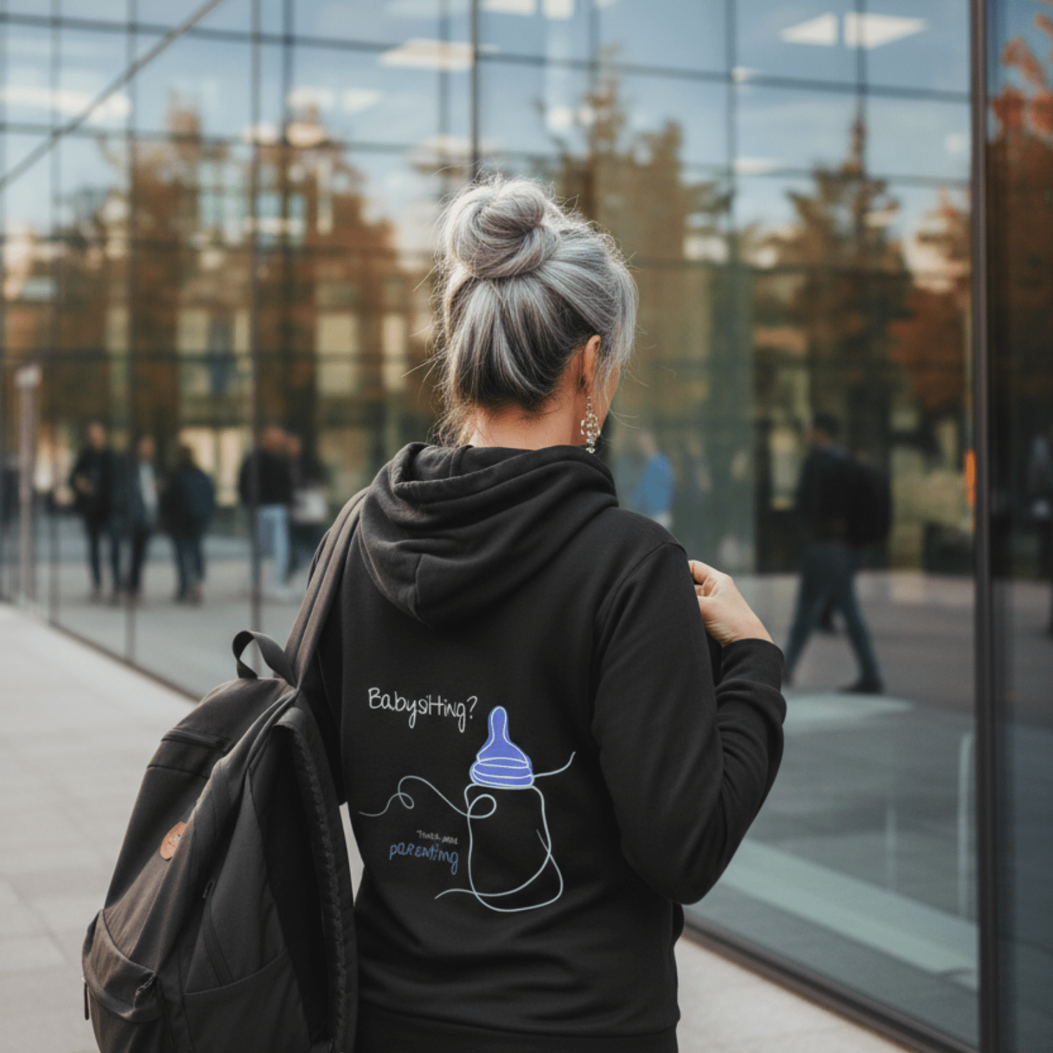 No Shit Shirts - Hoodie (Backprint): Babysitting? That’s called parenting! - Gender Roles - basic