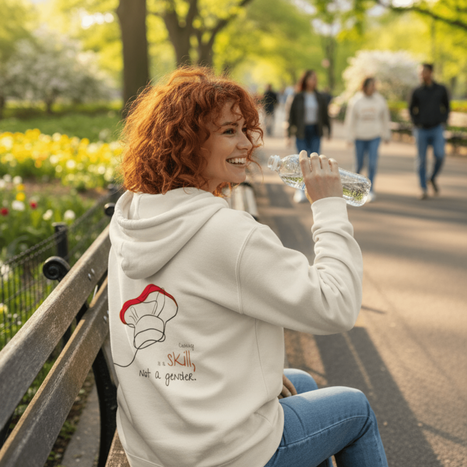 No Shit Shirts - Hoodie (Backprint): Cooking is a skill, not a gender. - Gender Roles - basic