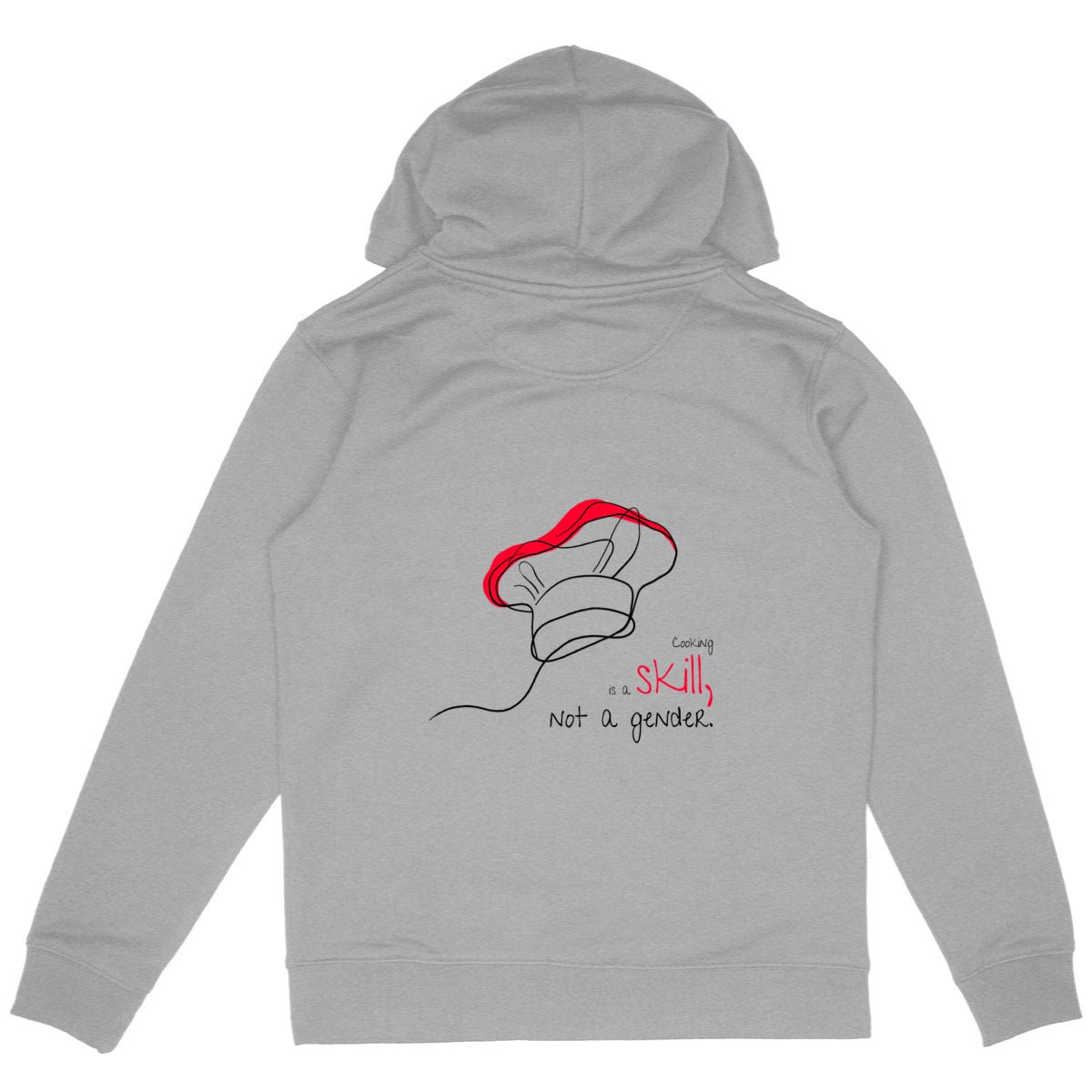 No Shit Shirts - Hoodie (Backprint): Cooking is a skill, not a gender. - Gender Roles - basic