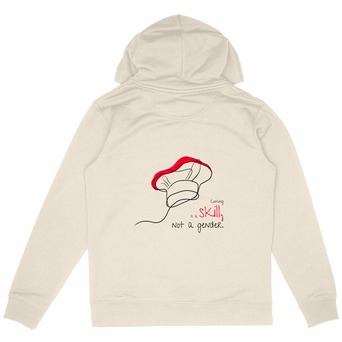 No Shit Shirts - Hoodie (Backprint): Cooking is a skill, not a gender. - Gender Roles - basic