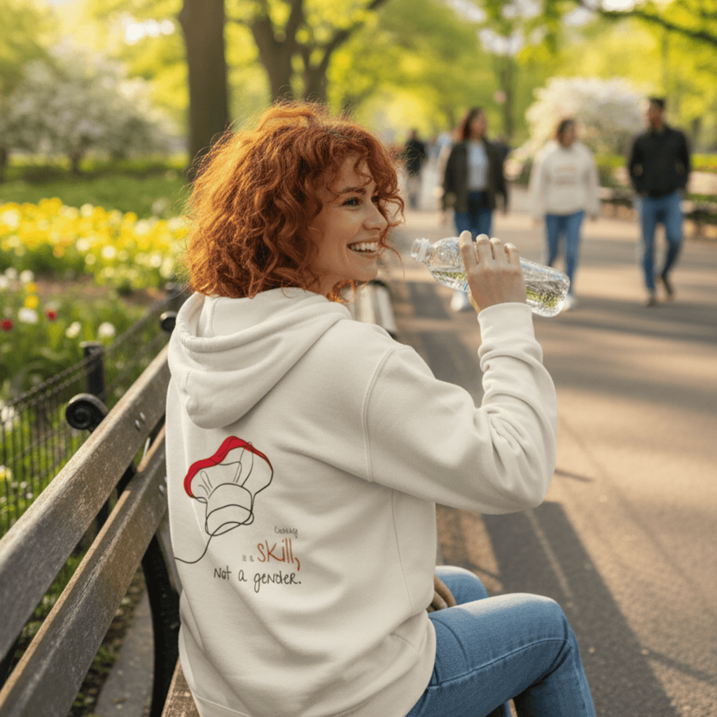 No Shit Shirts - Hoodie (Backprint): Cooking is a skill, not a gender. - Gender Roles - basic