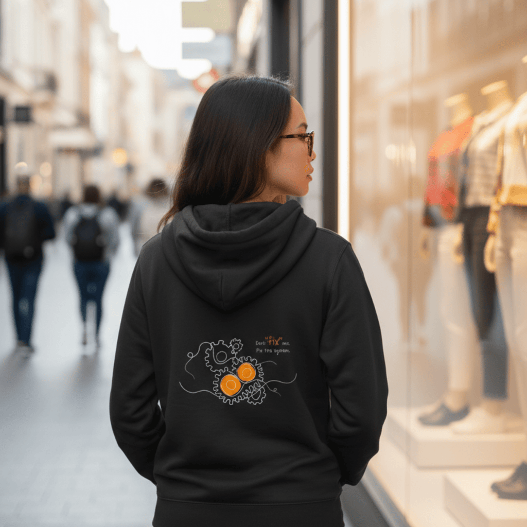 No Shit Shirts - Hoodie (Backprint): Don’t “fix” me. Fix the system. - Hoodies - basic