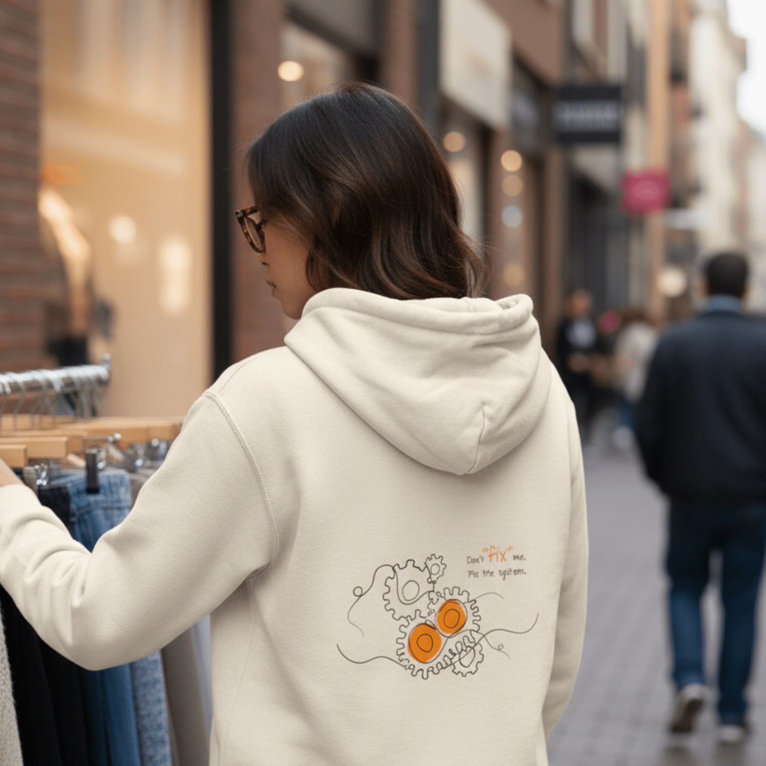 No Shit Shirts - Hoodie (Backprint): Don’t “fix” me. Fix the system. - Hoodies - basic