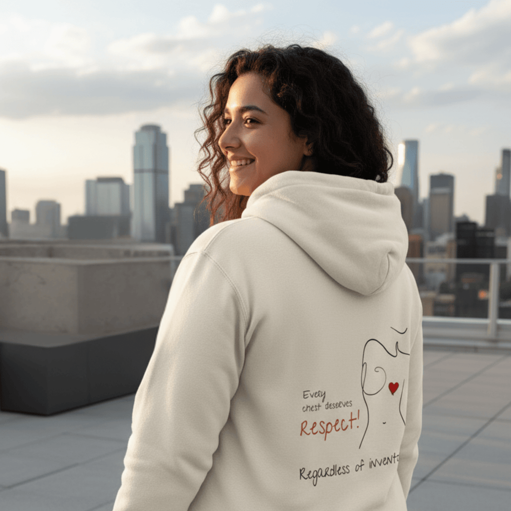 No Shit Shirts - Hoodie (Backprint): Every chest deserves respect. Regardless of inventory. - Body & Autonomy & Sexism - basic